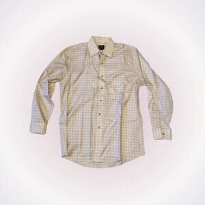 Joseph A. Bank Yellow Plaid Button Down Shirt | Sz M